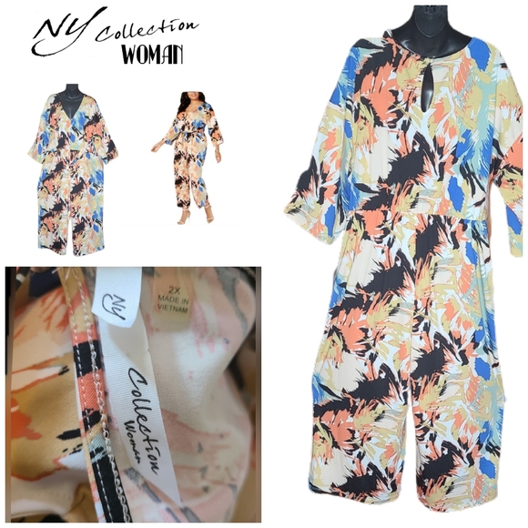 NOTATIONS NY COLLECTION WOMAN TIE FRONT JUMPSUIT - Picture 3 of 7